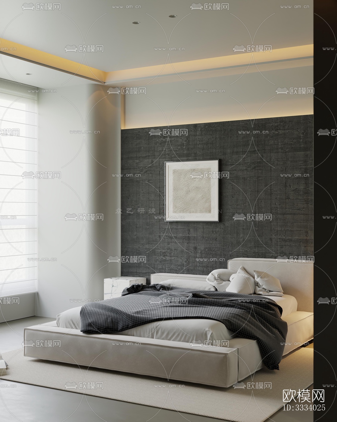 现代卧室效果图下载（渲染图7）
