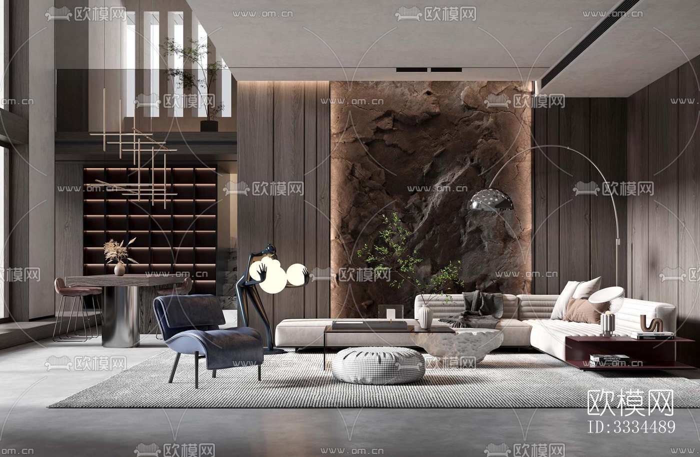 现代客厅效果图下载（渲染图2）