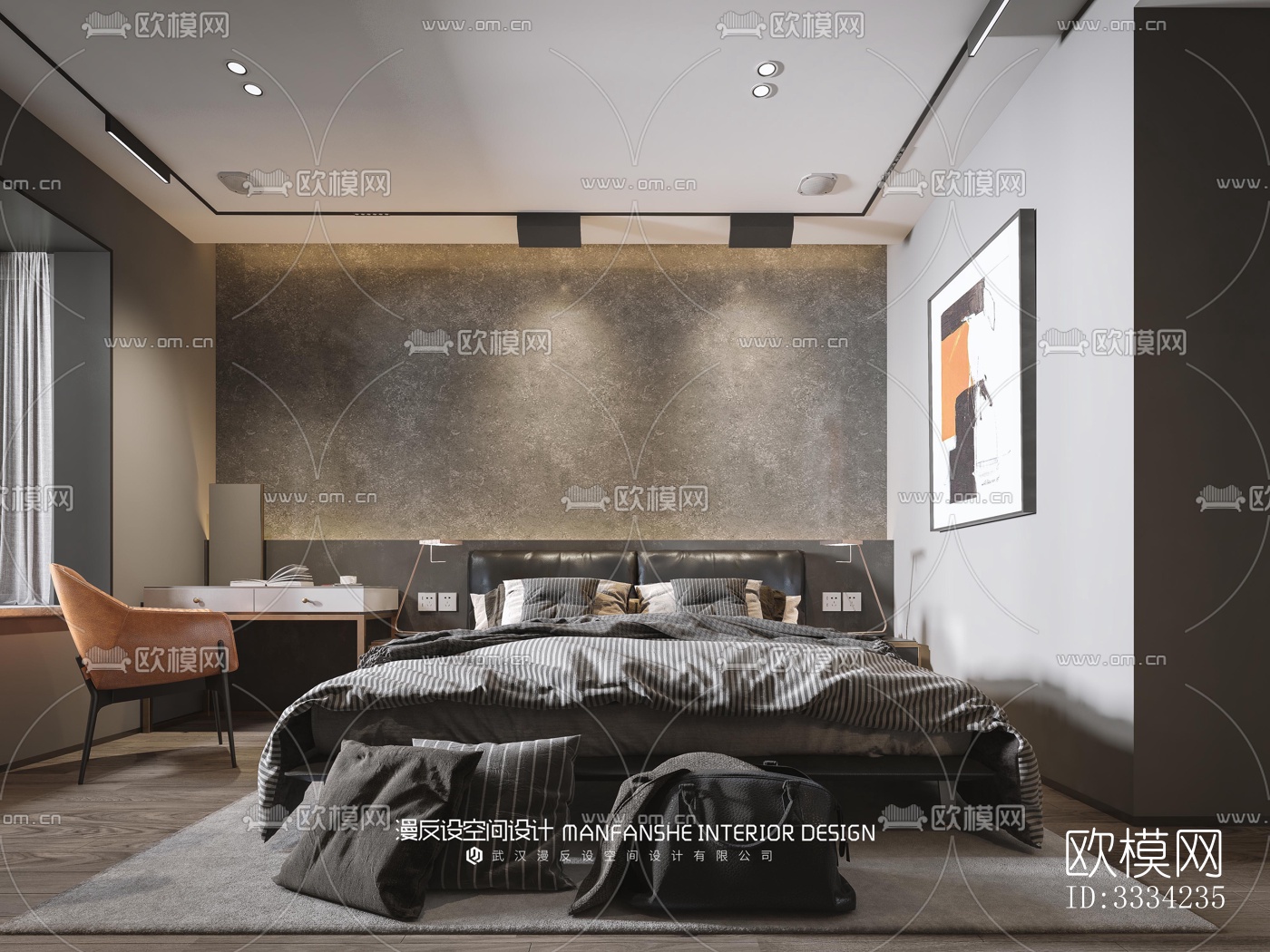 现代卧室效果图下载（渲染图5）