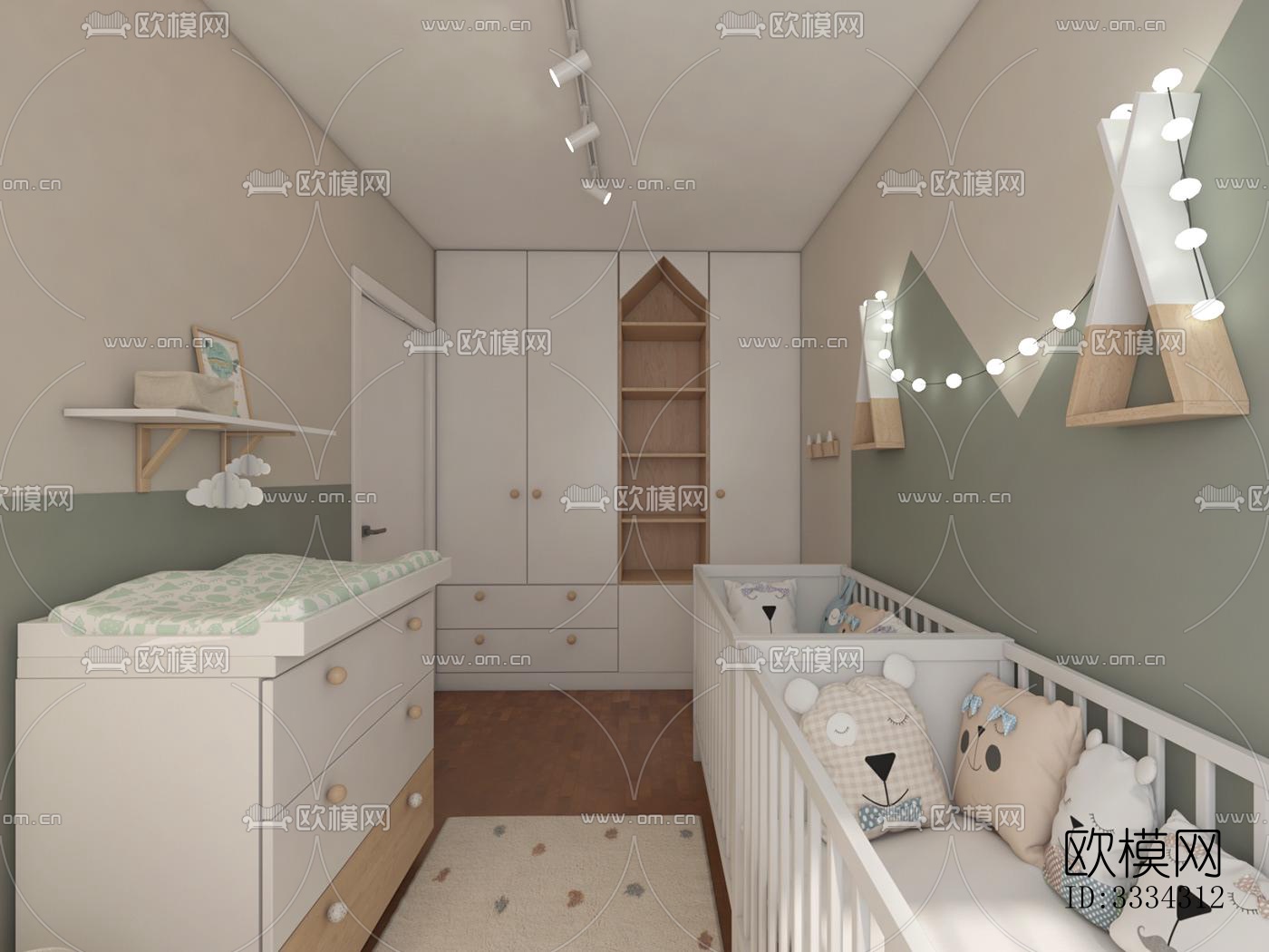 现代卧室效果图下载（渲染图3）