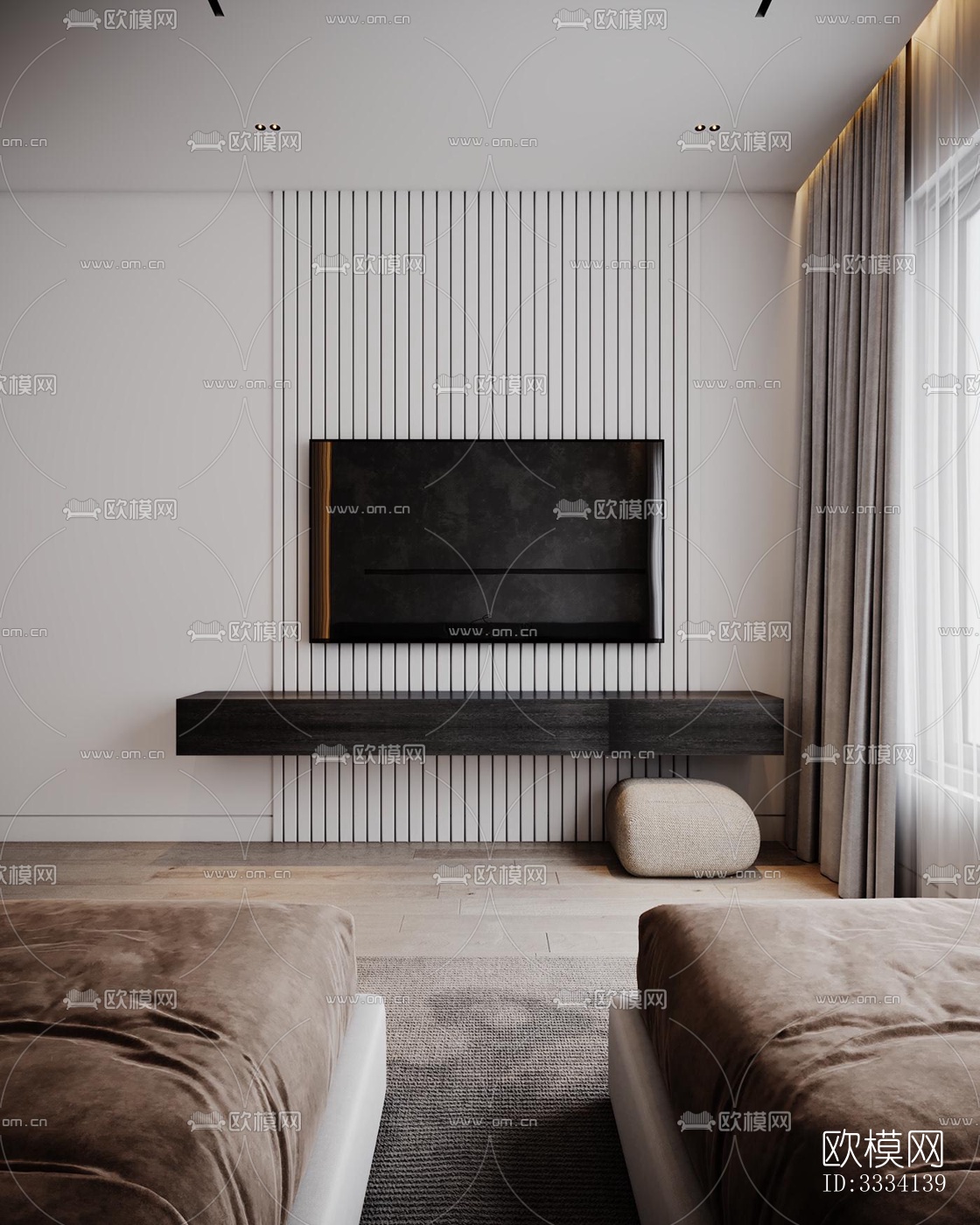 现代卧室效果图下载（渲染图4）