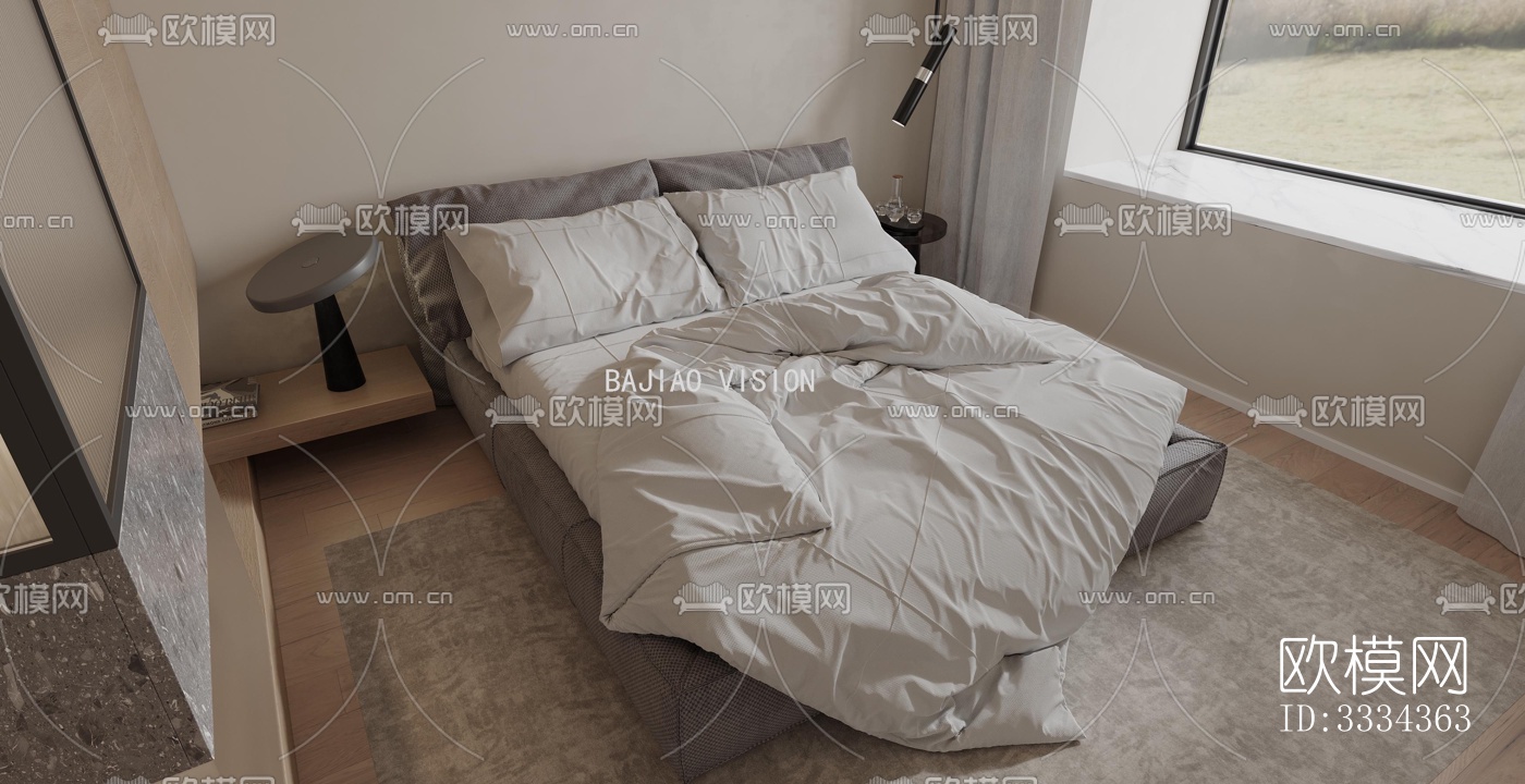 现代卧室效果图下载（渲染图5）