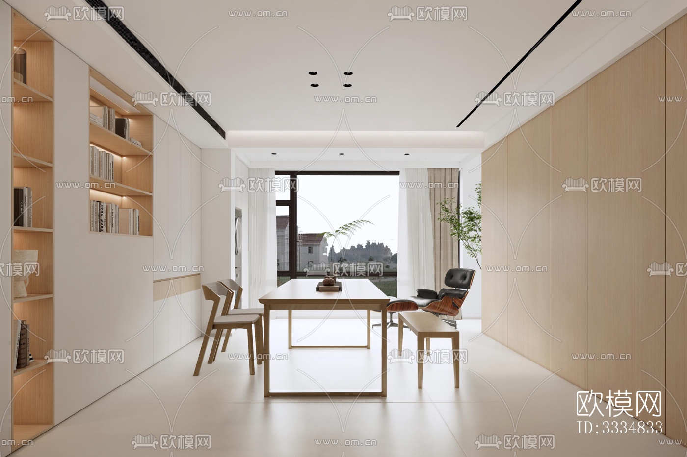 现代餐厅效果图下载（渲染图1）