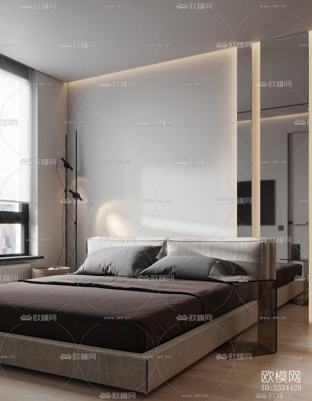 现代卧室效果图下载（渲染图4）