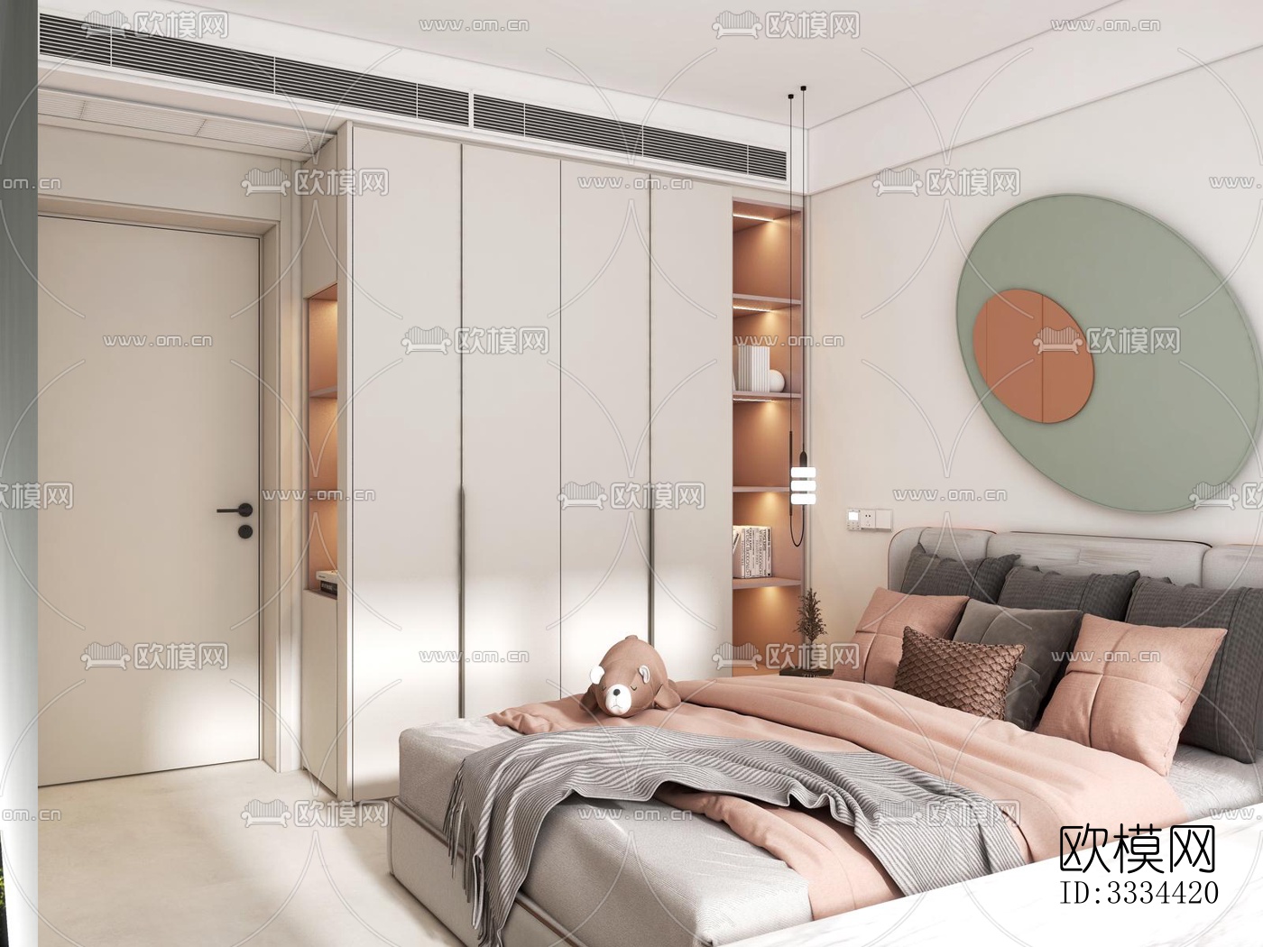现代卧室效果图下载（渲染图4）