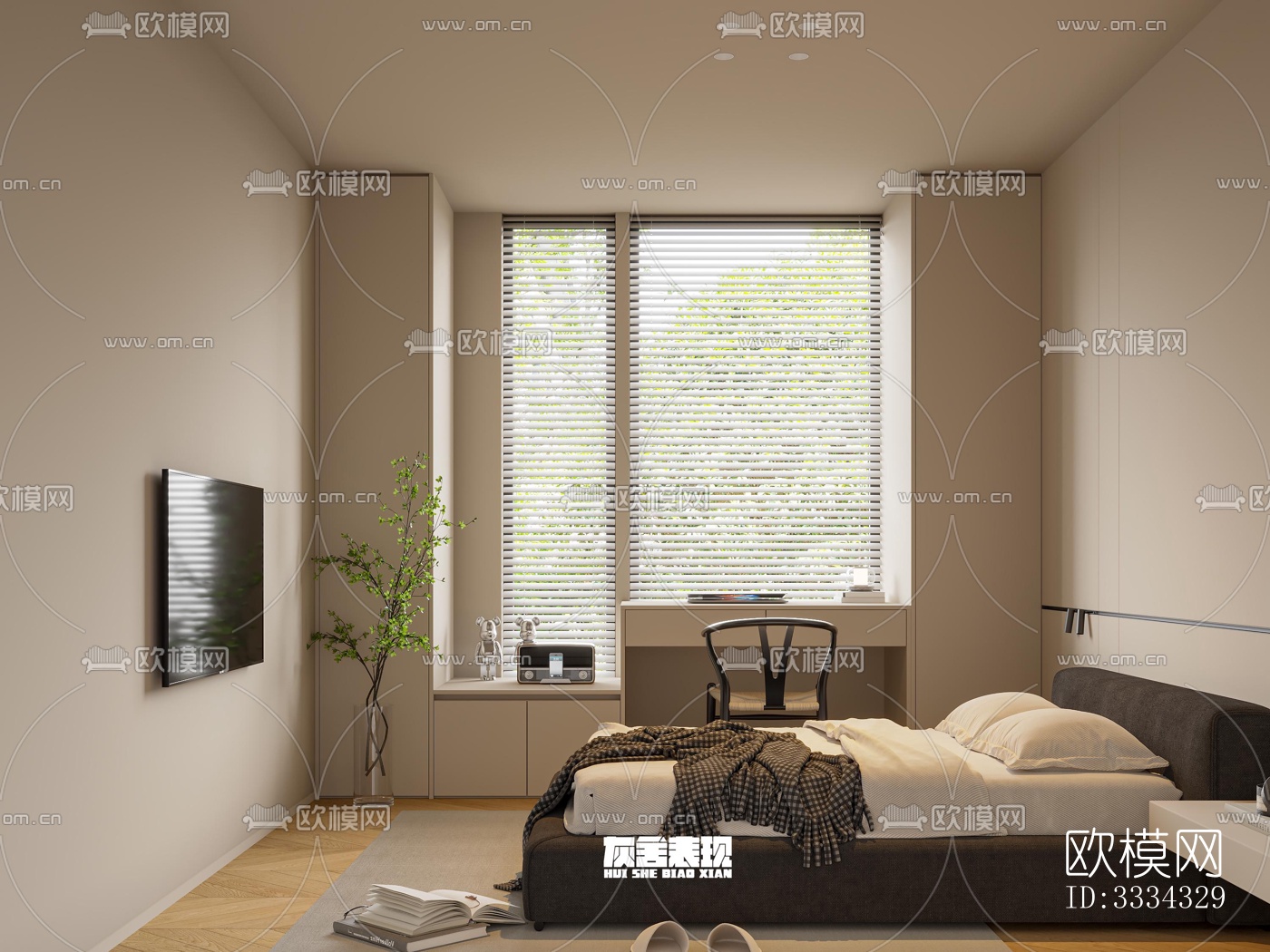 现代卧室效果图下载（渲染图7）