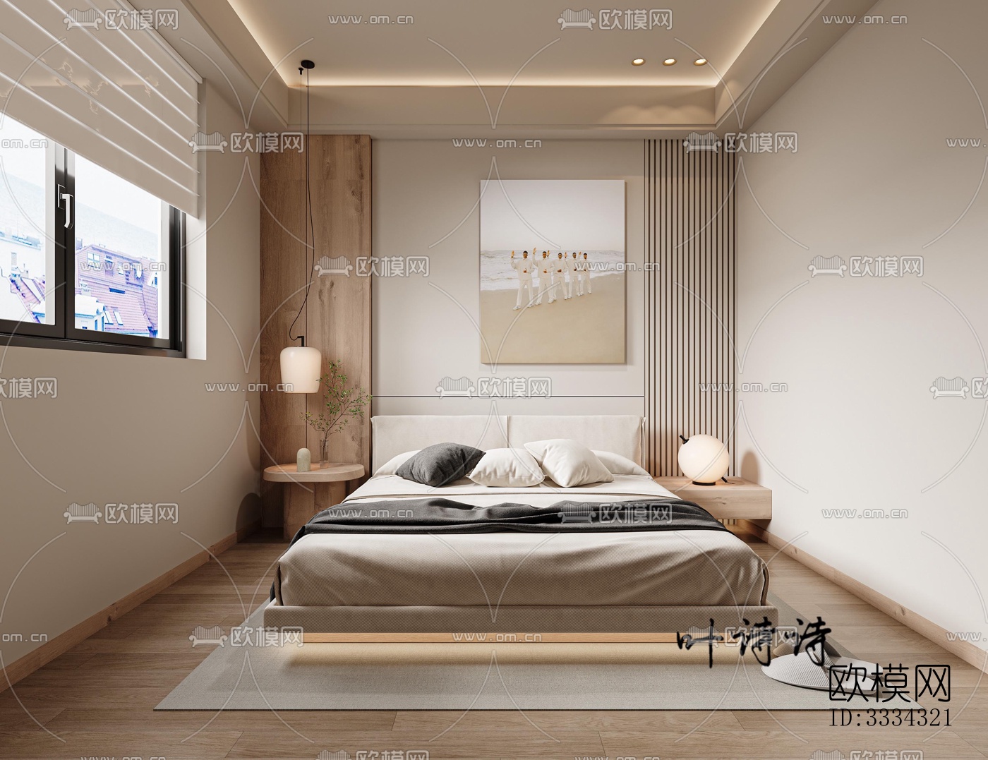 现代卧室效果图下载（渲染图6）
