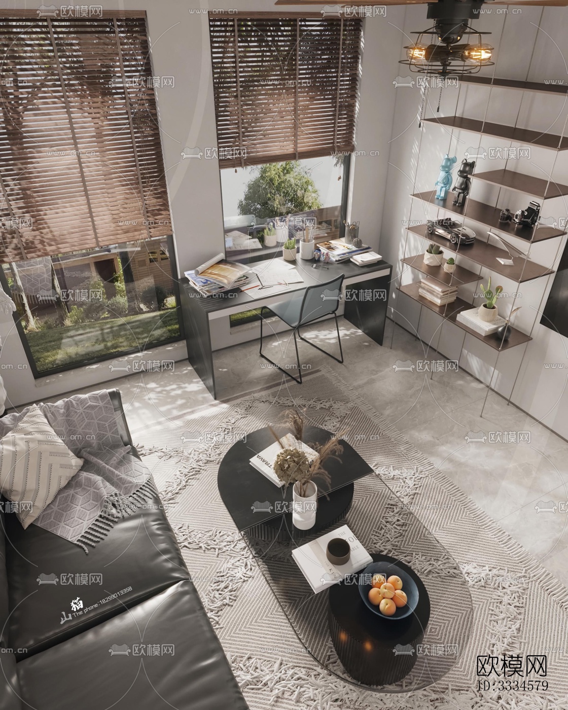 现代客厅效果图下载（渲染图1）