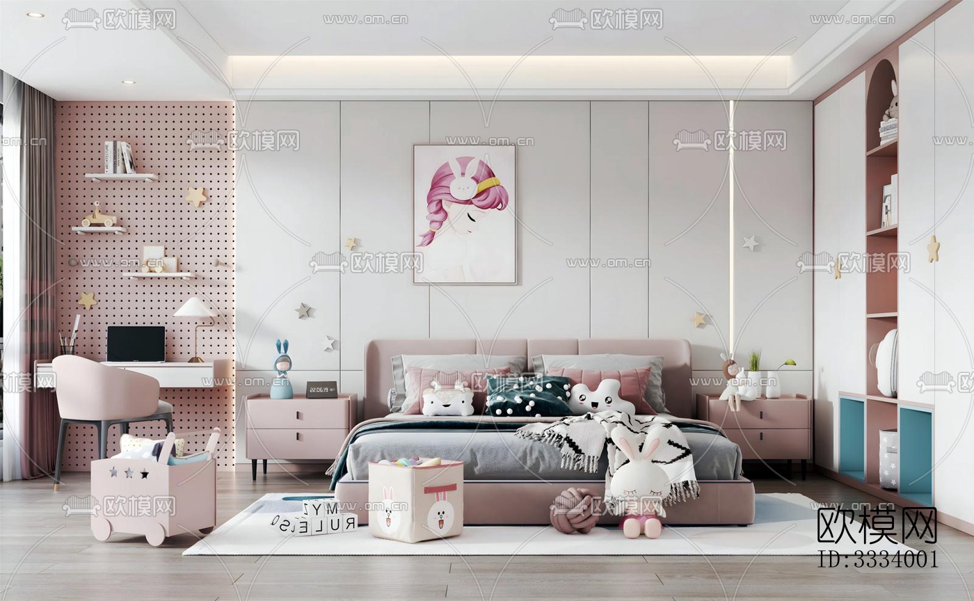 现代儿童房效果图下载（渲染图4）