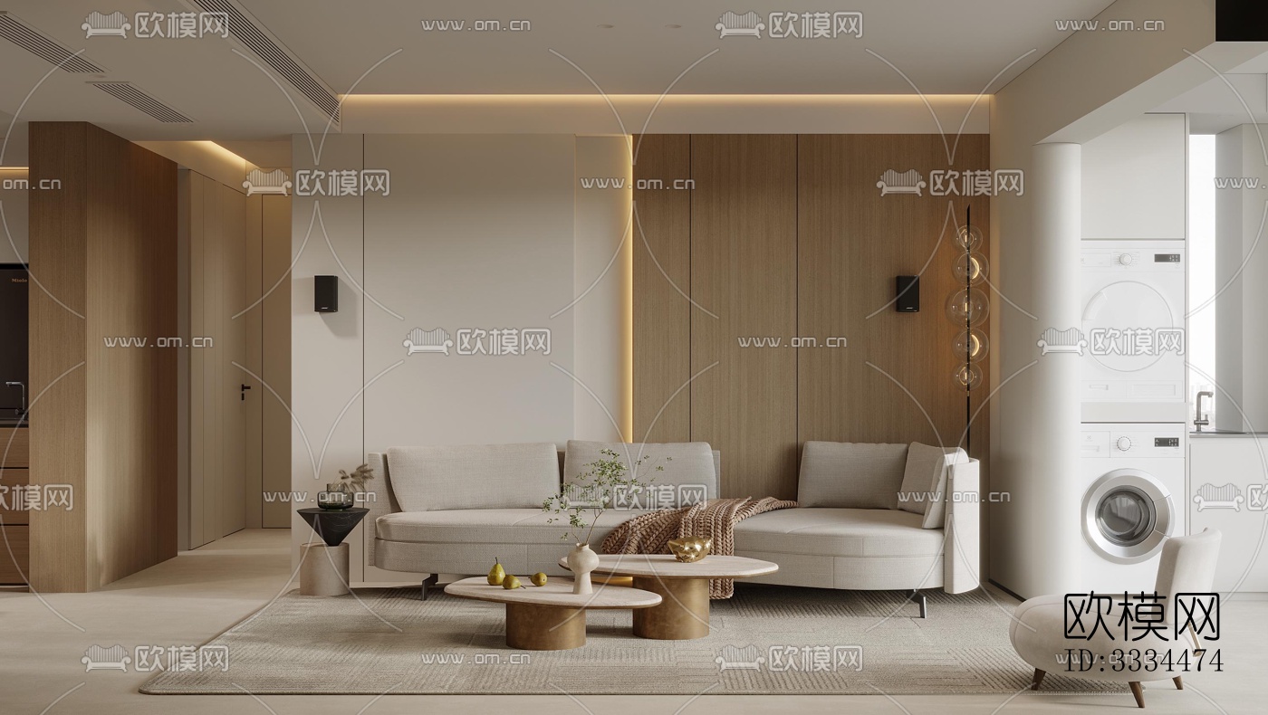 现代客厅效果图下载（渲染图9）