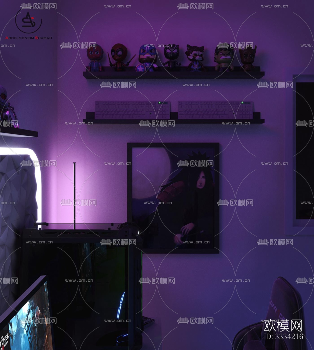 现代卧室效果图下载（渲染图4）