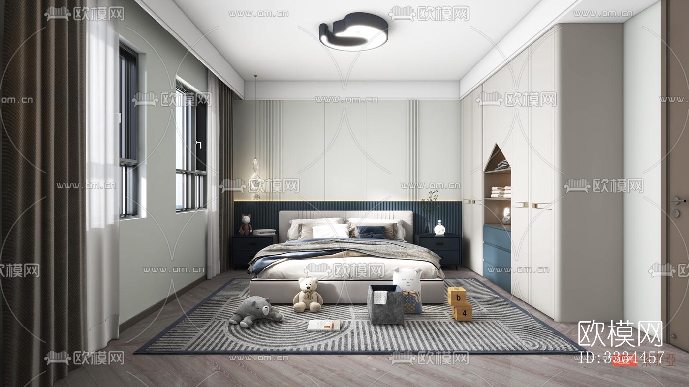 现代卧室效果图下载（渲染图2）