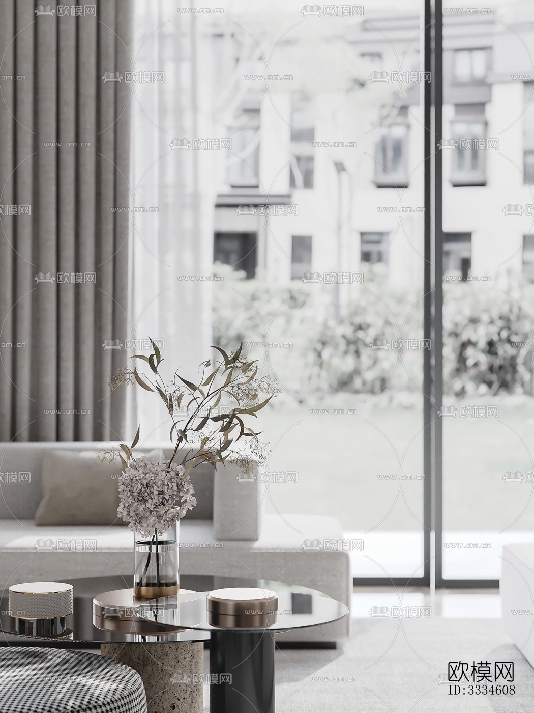 现代客厅效果图下载（渲染图7）