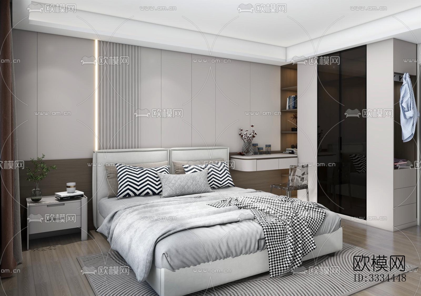 现代卧室效果图下载（渲染图2）