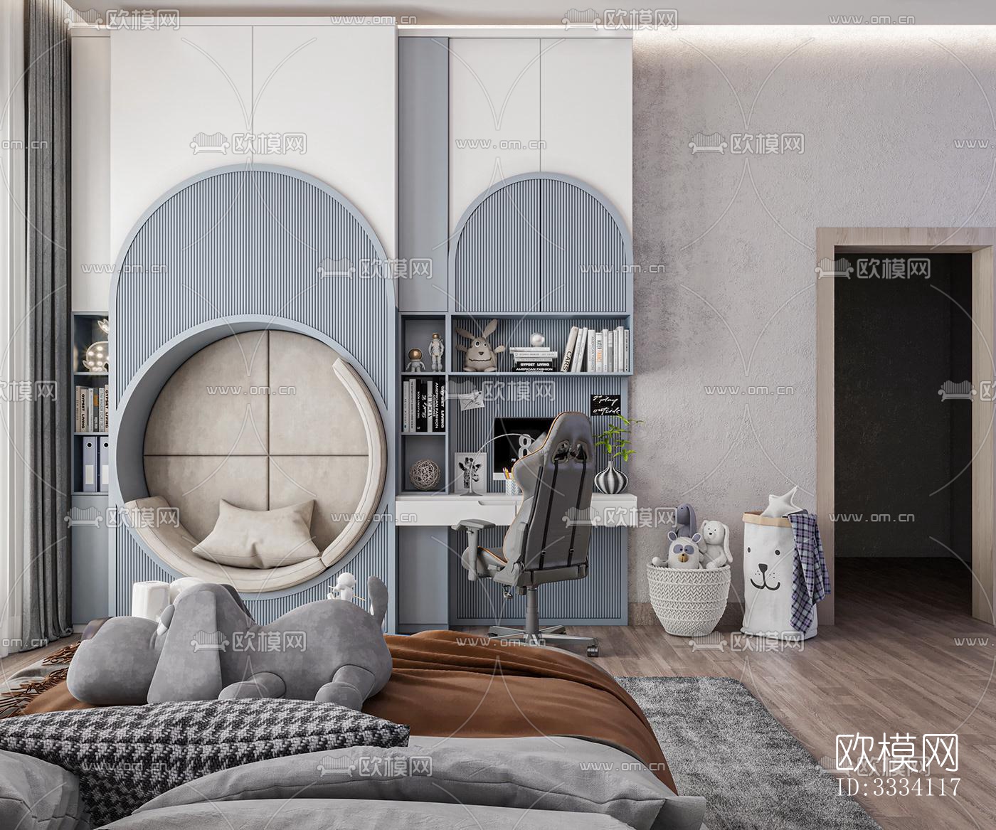 现代卧室效果图下载（渲染图4）