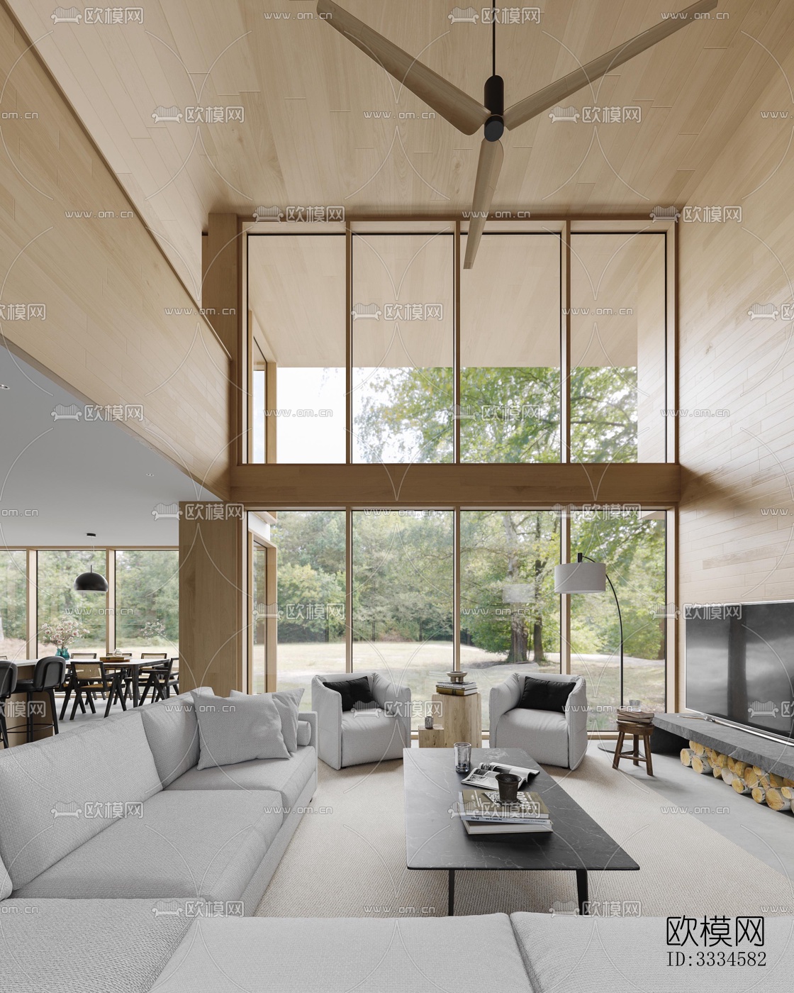 现代客厅效果图下载（渲染图6）