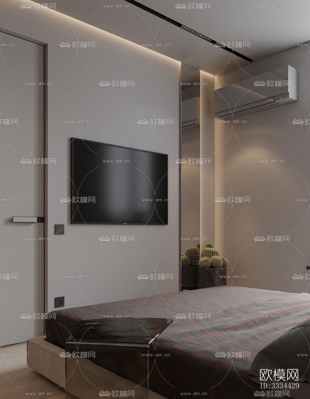 现代卧室效果图下载（渲染图7）