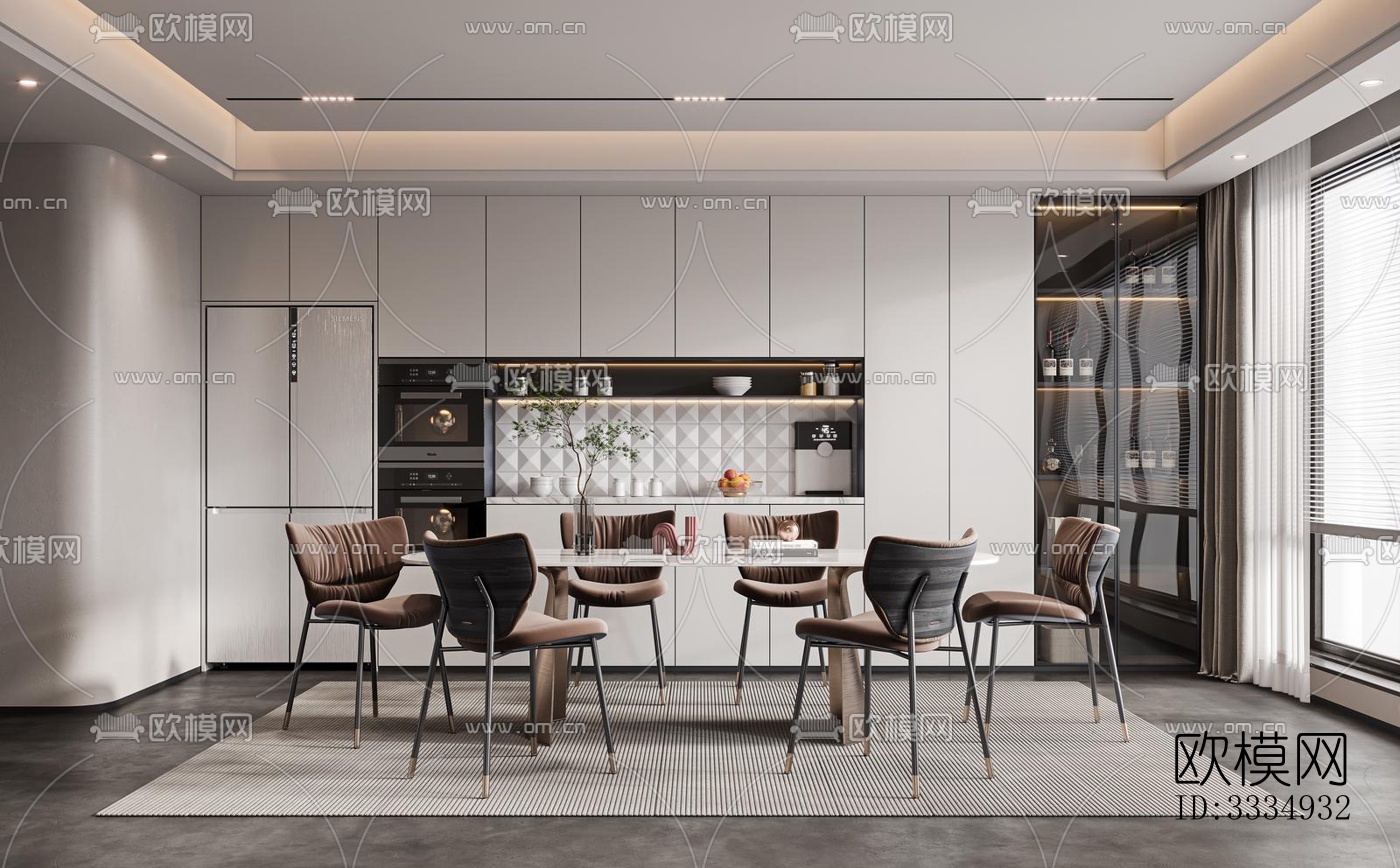 现代餐厅效果图下载（渲染图6）