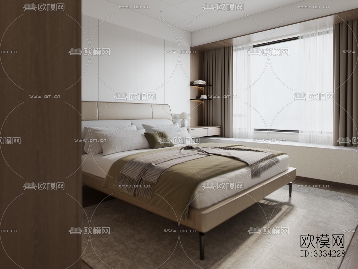 现代卧室效果图下载（渲染图4）