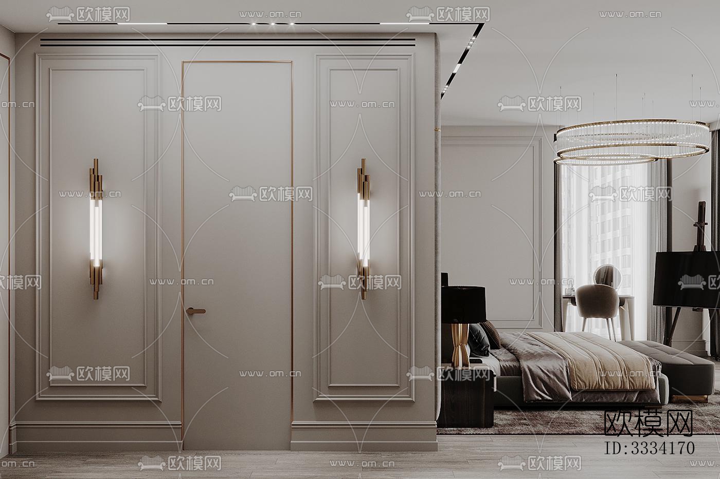 现代卧室效果图下载（渲染图8）