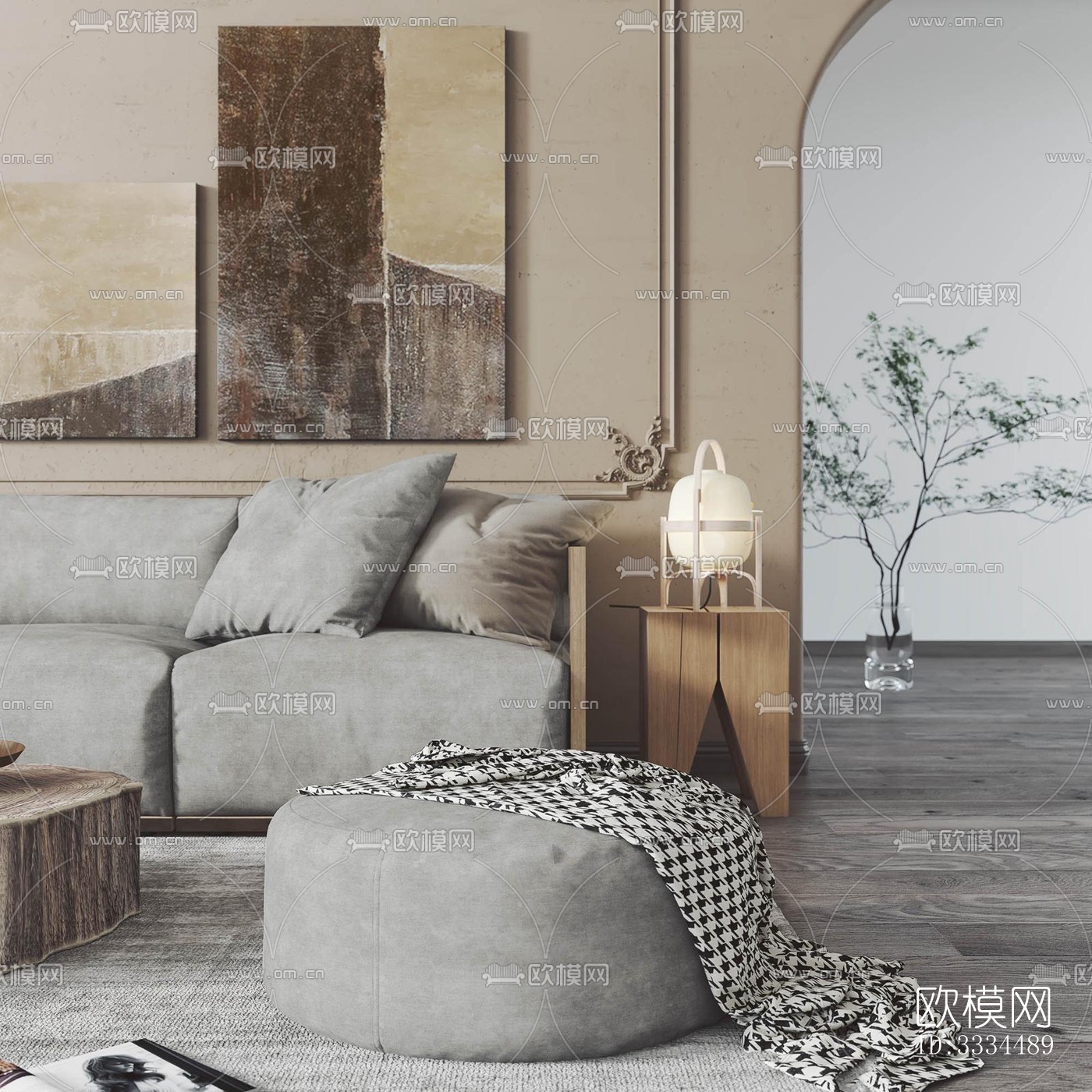 现代客厅效果图下载（渲染图5）