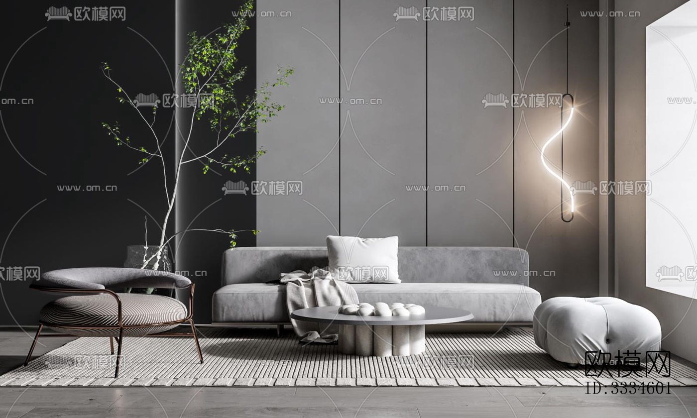 现代客厅效果图下载（渲染图2）