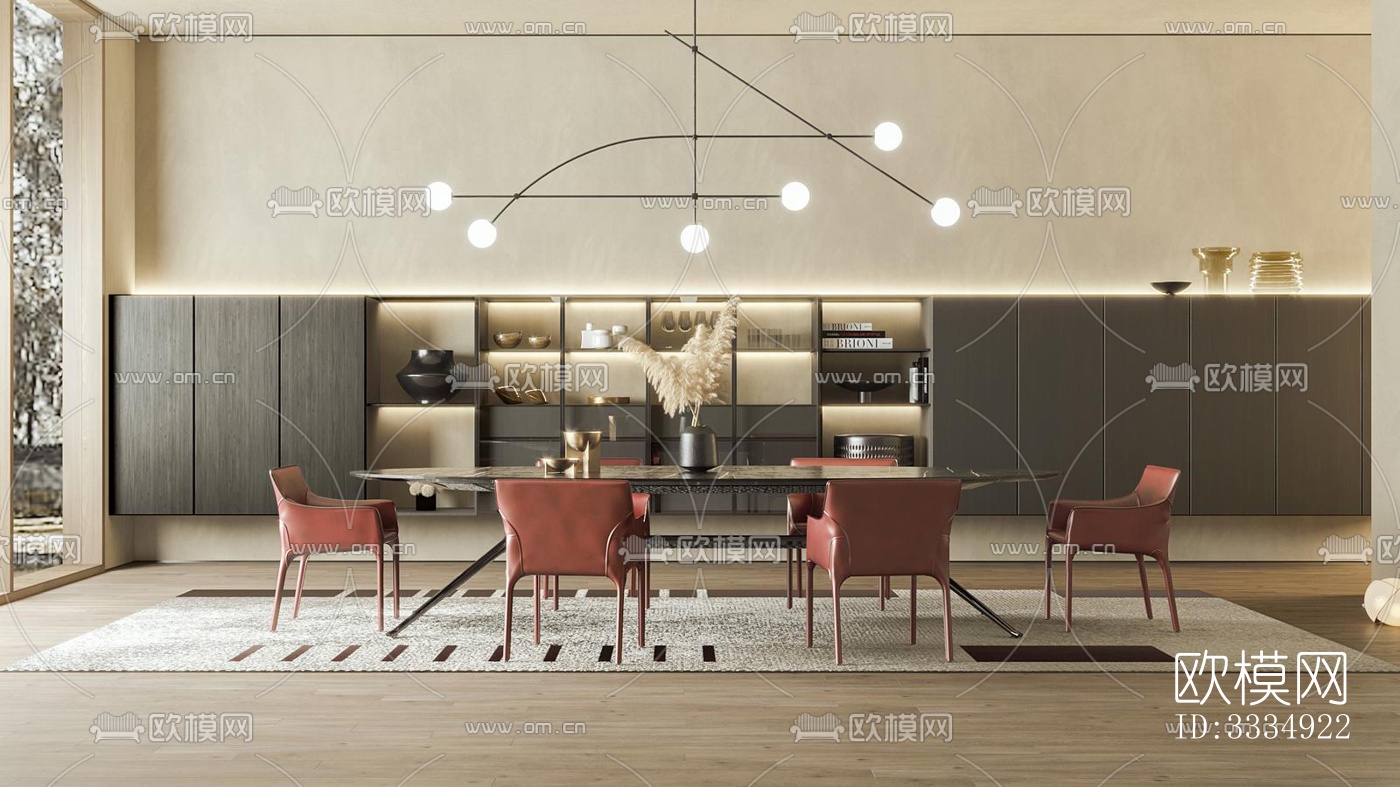 现代餐厅效果图下载（渲染图3）
