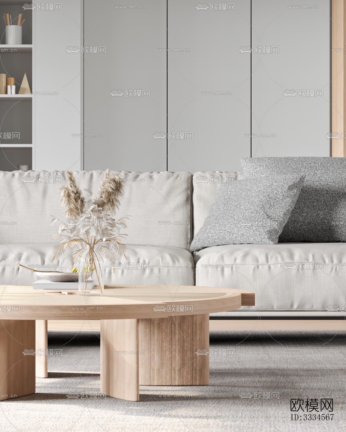 现代客厅效果图下载（渲染图4）