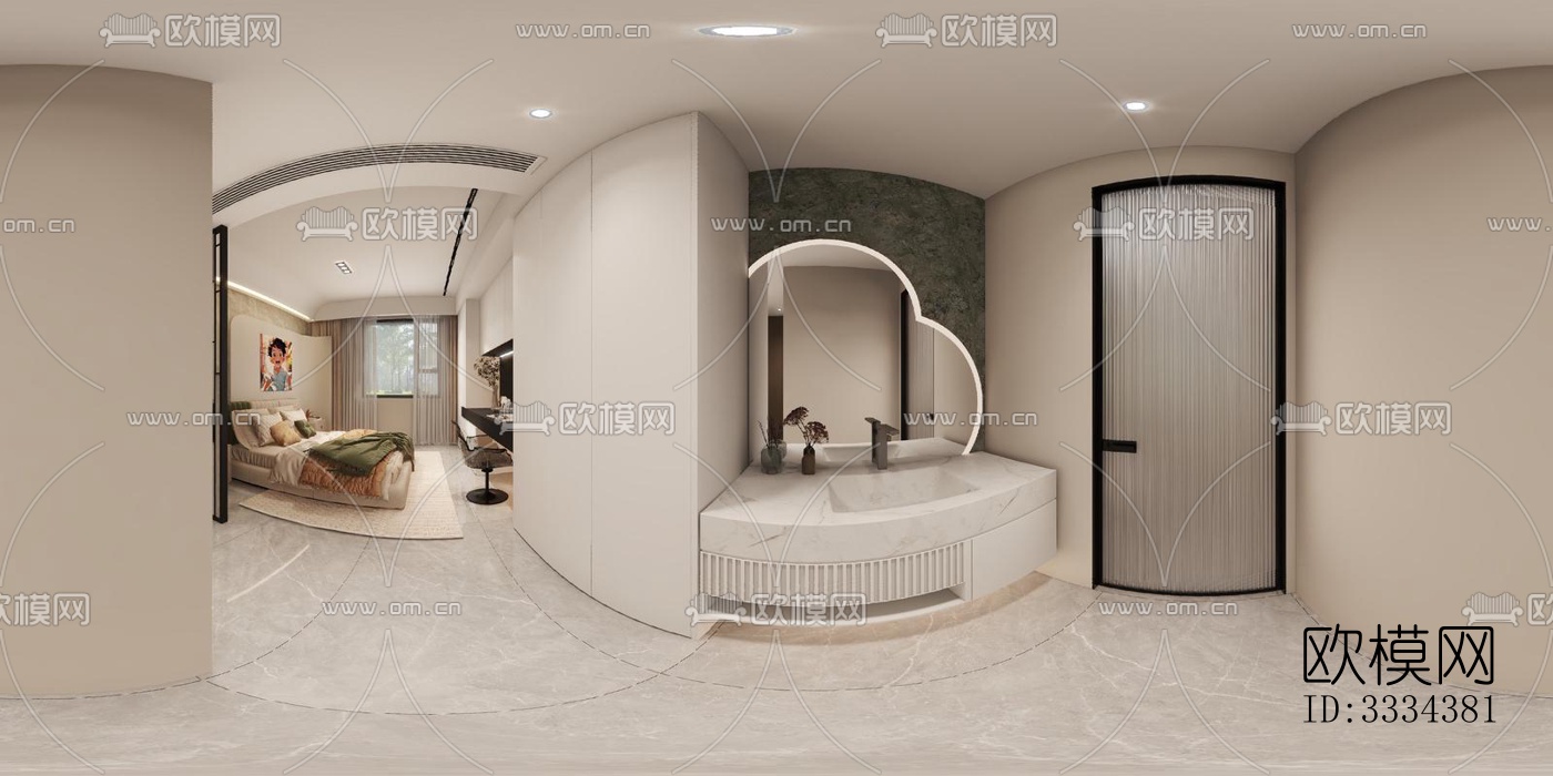 现代卧室效果图下载（渲染图4）