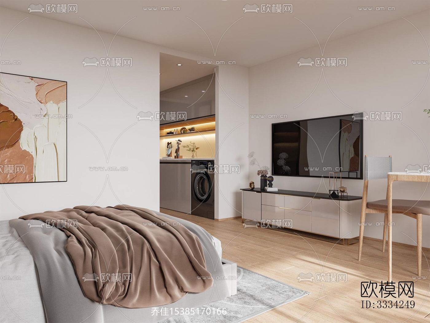 现代卧室效果图下载（渲染图6）