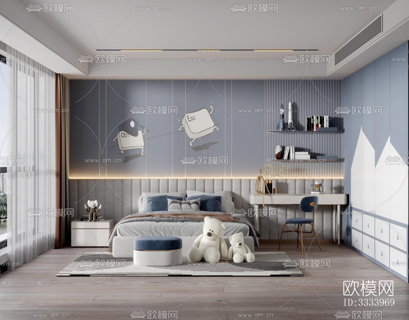 现代儿童房效果图下载（渲染图5）