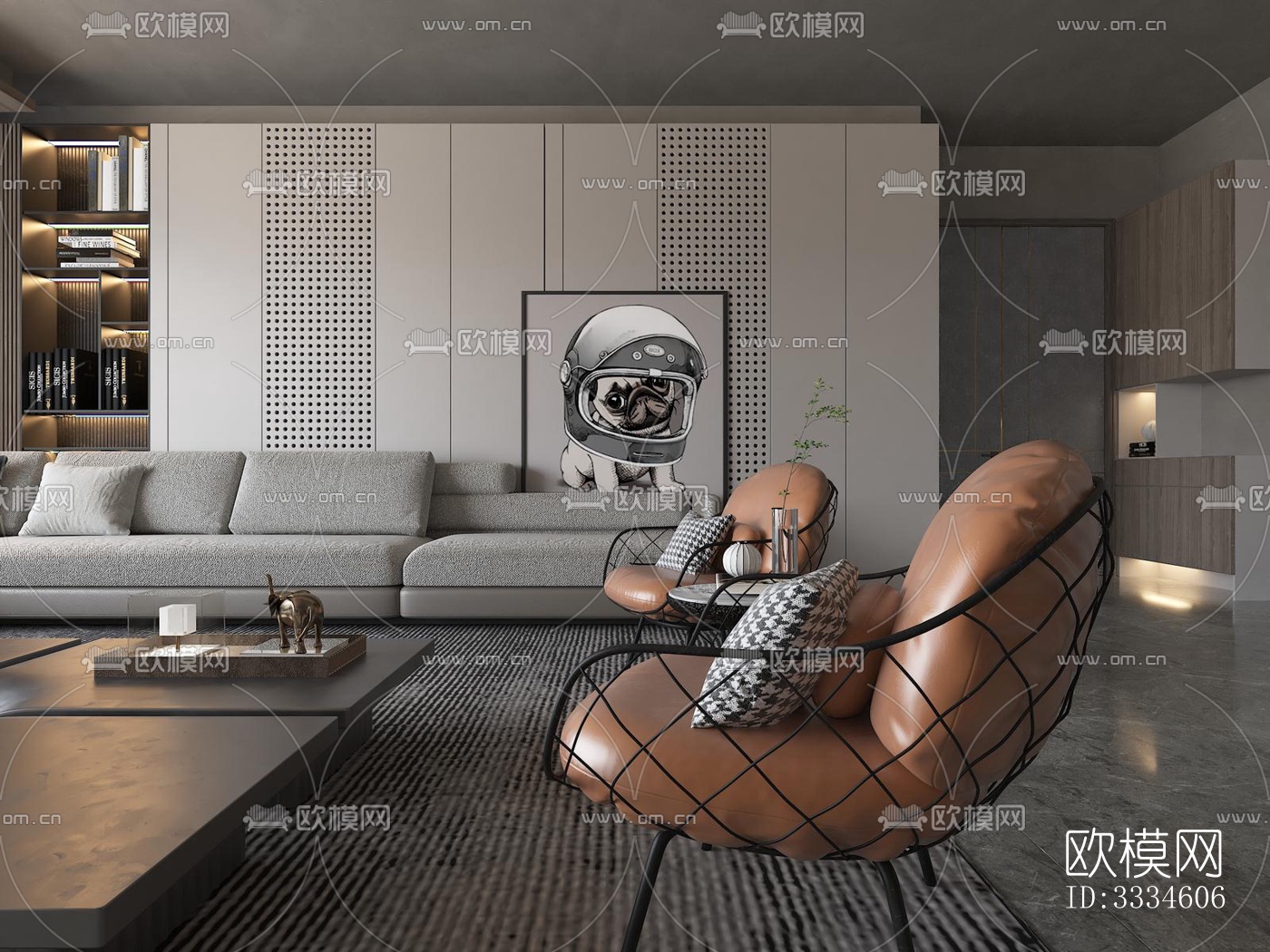 现代客厅效果图下载（渲染图5）