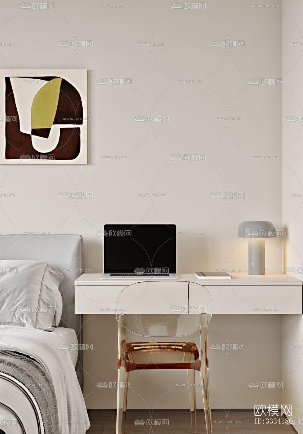 现代卧室效果图下载（渲染图3）