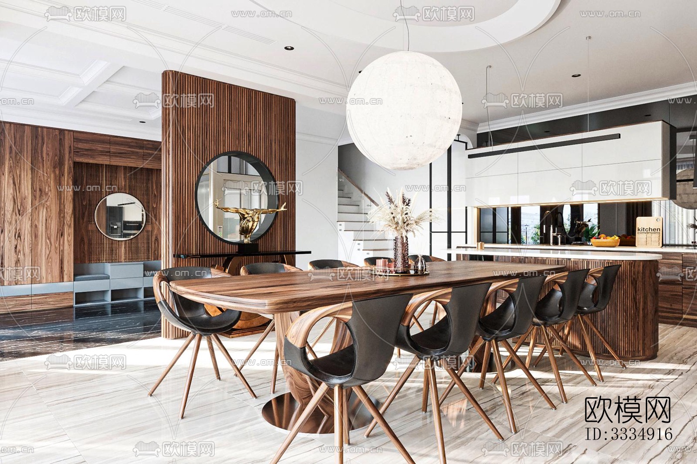 现代餐厅效果图下载（渲染图14）