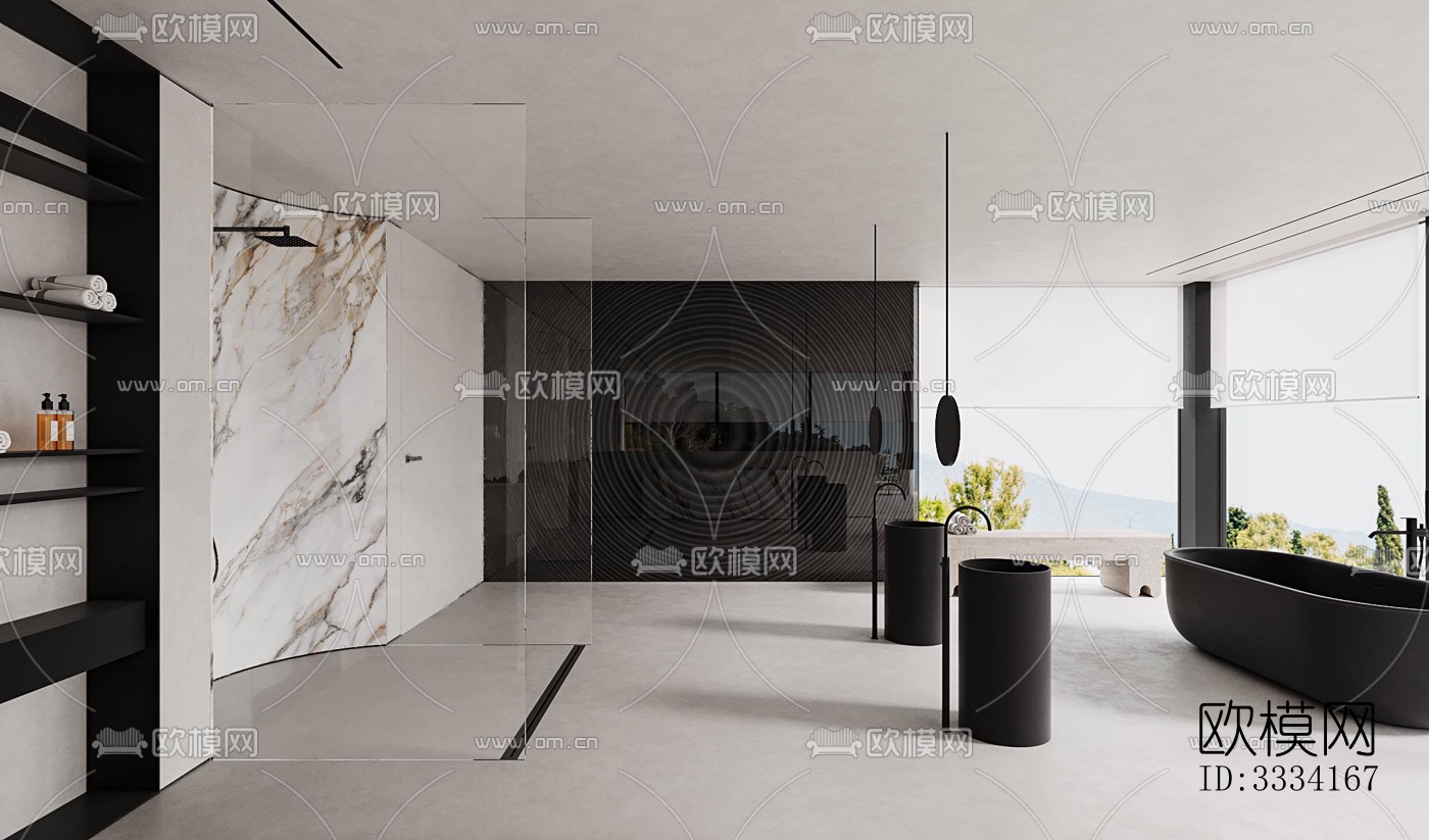 现代卧室效果图下载（渲染图1）