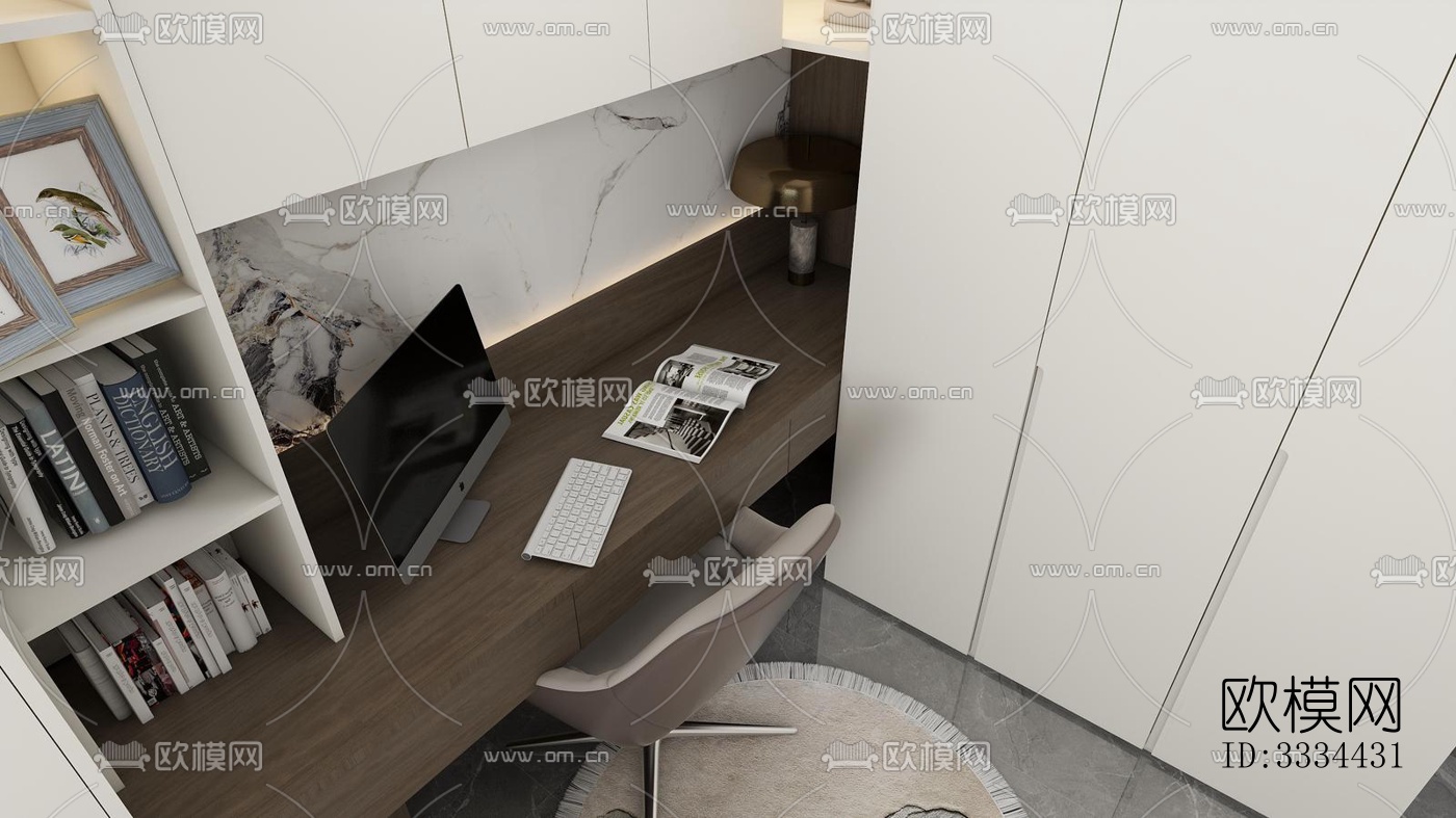 现代卧室效果图下载（渲染图3）