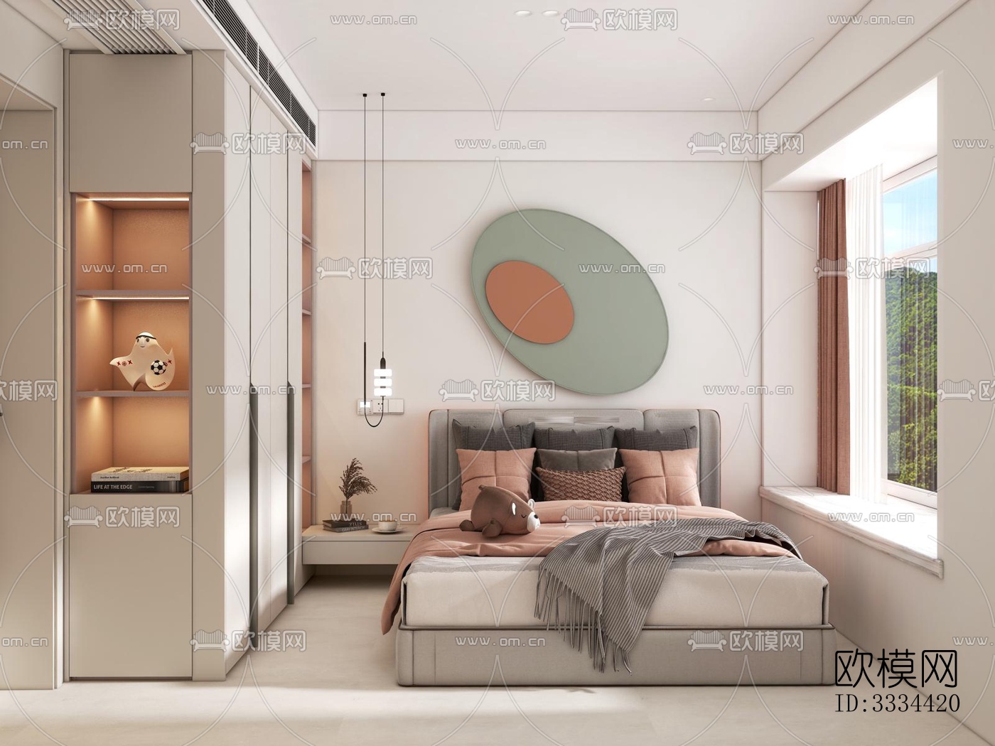 现代卧室效果图下载（渲染图2）