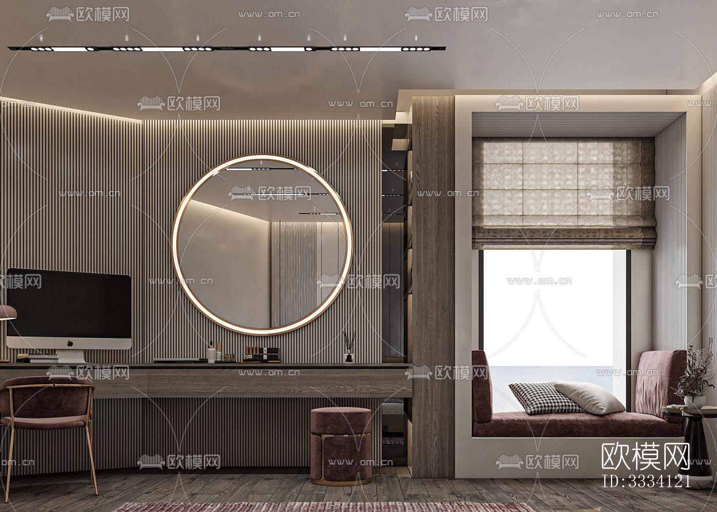 现代卧室效果图下载（渲染图4）