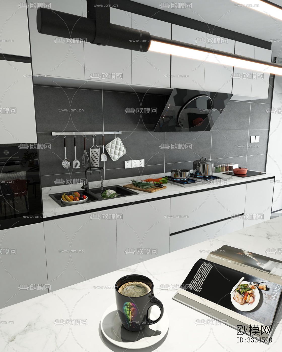 现代客厅效果图下载（渲染图3）