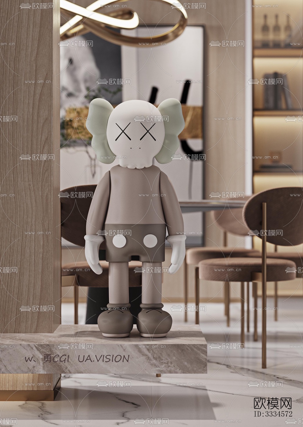 现代客厅效果图下载（渲染图3）