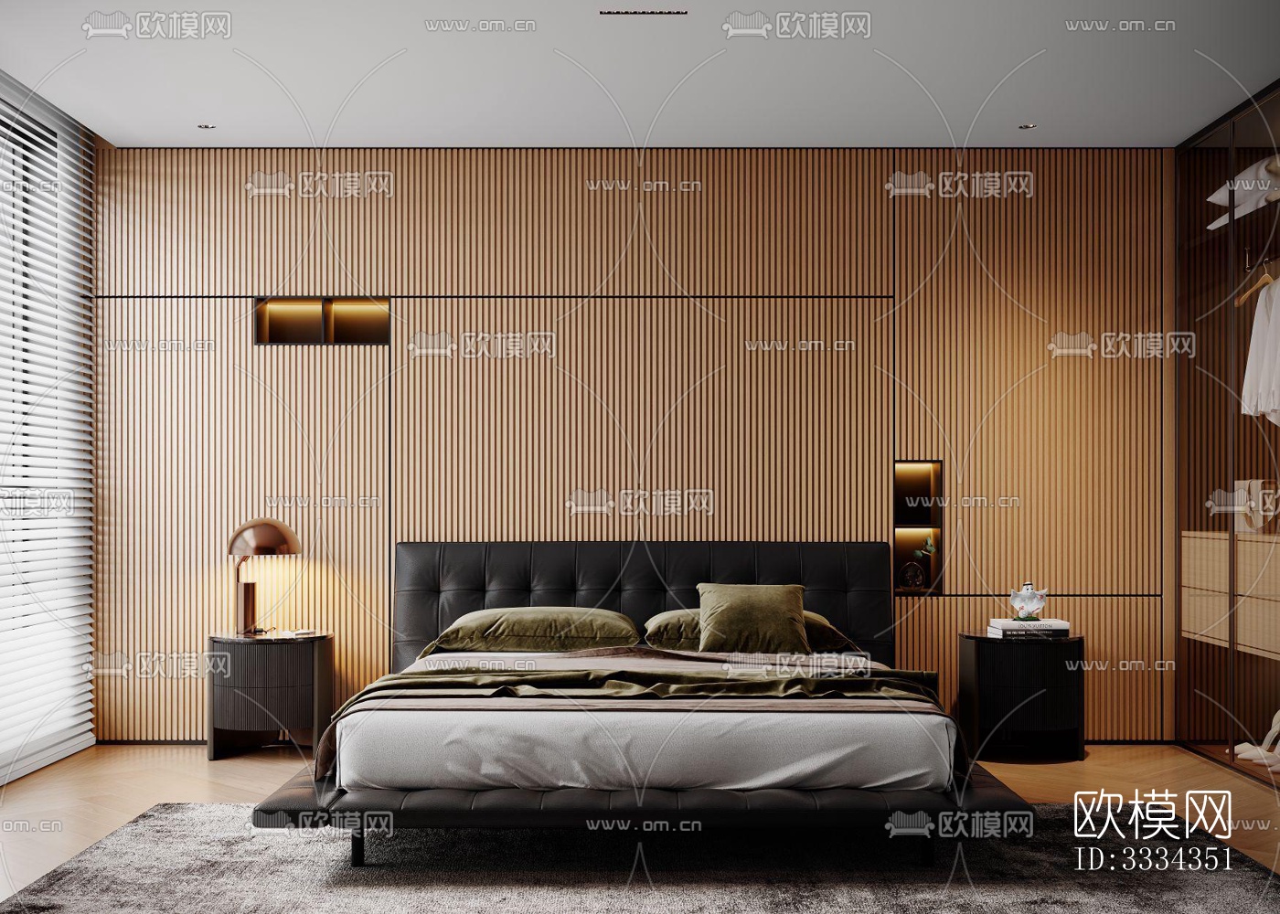 现代卧室效果图下载（渲染图1）