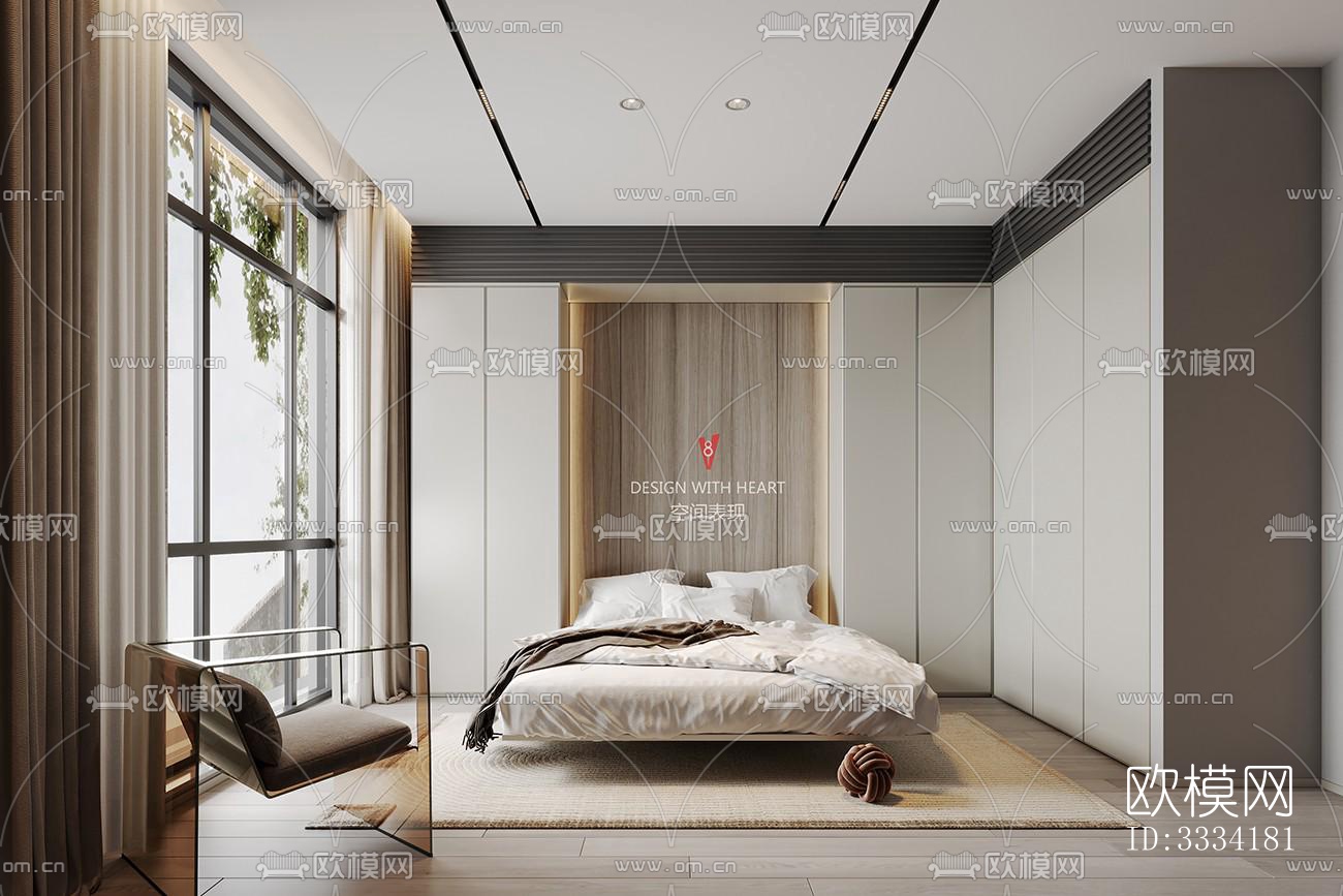 现代卧室效果图下载（渲染图3）