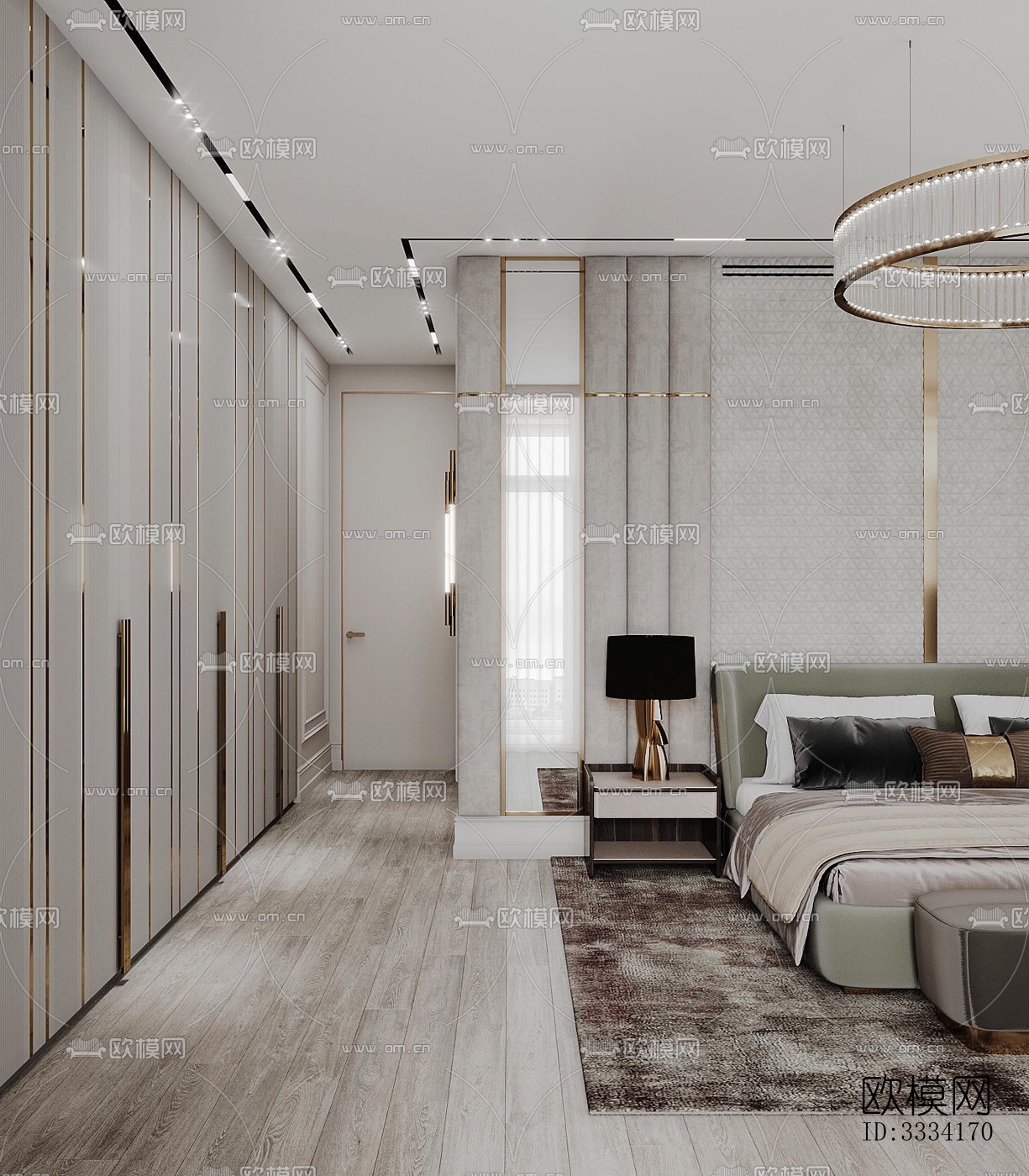 现代卧室效果图下载（渲染图4）