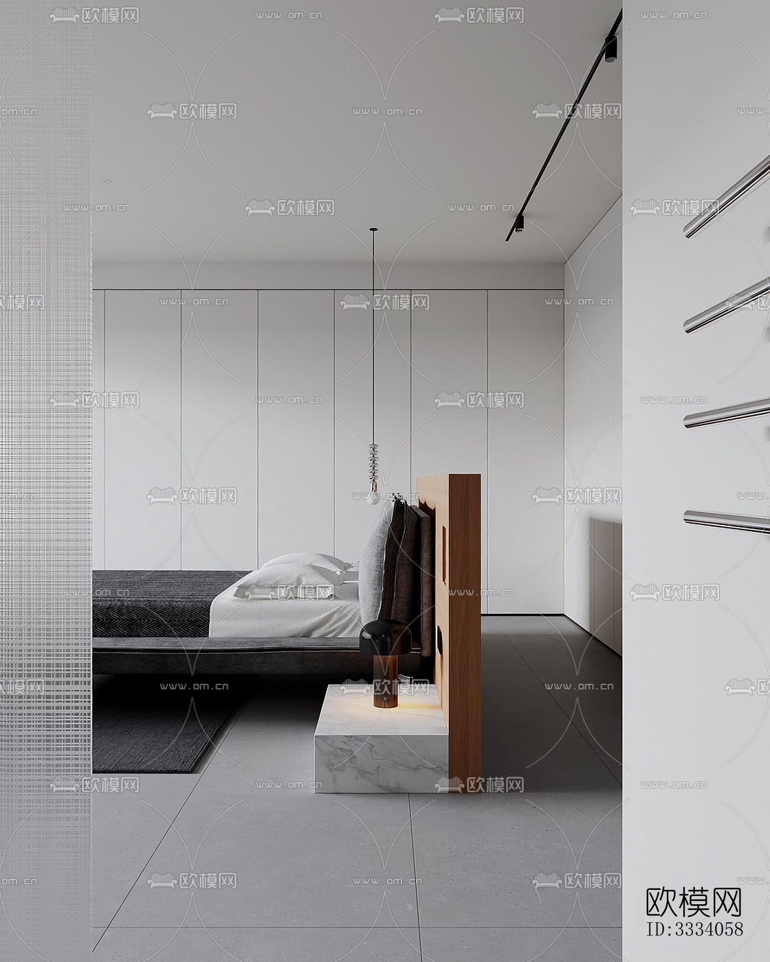 现代卧室效果图下载（渲染图3）