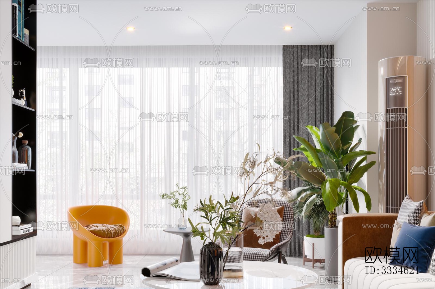 现代客厅效果图下载（渲染图6）