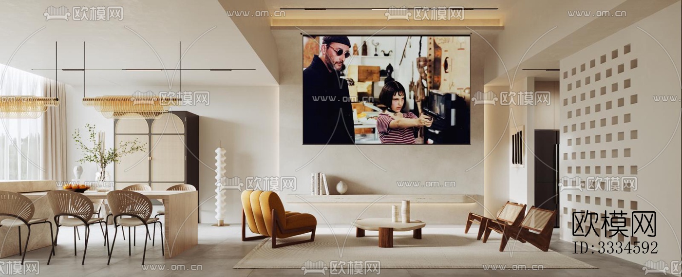 现代客厅效果图下载（渲染图13）