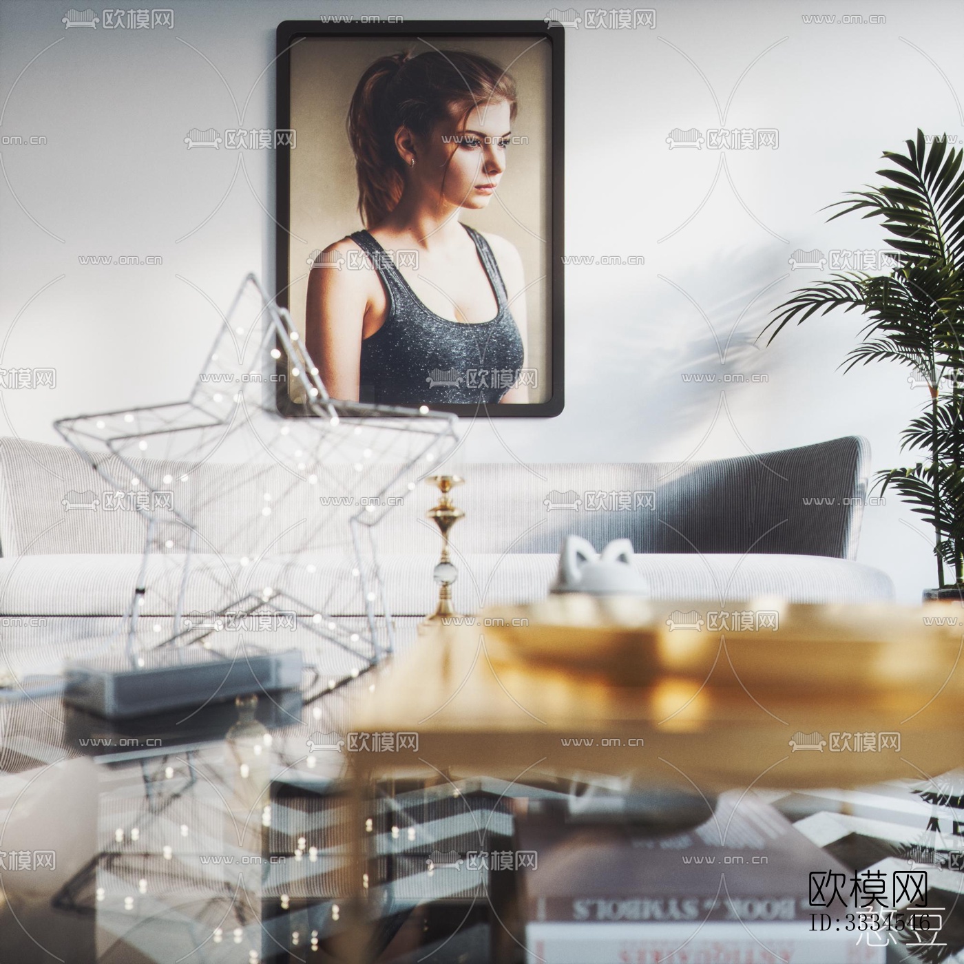 现代客厅效果图下载（渲染图1）