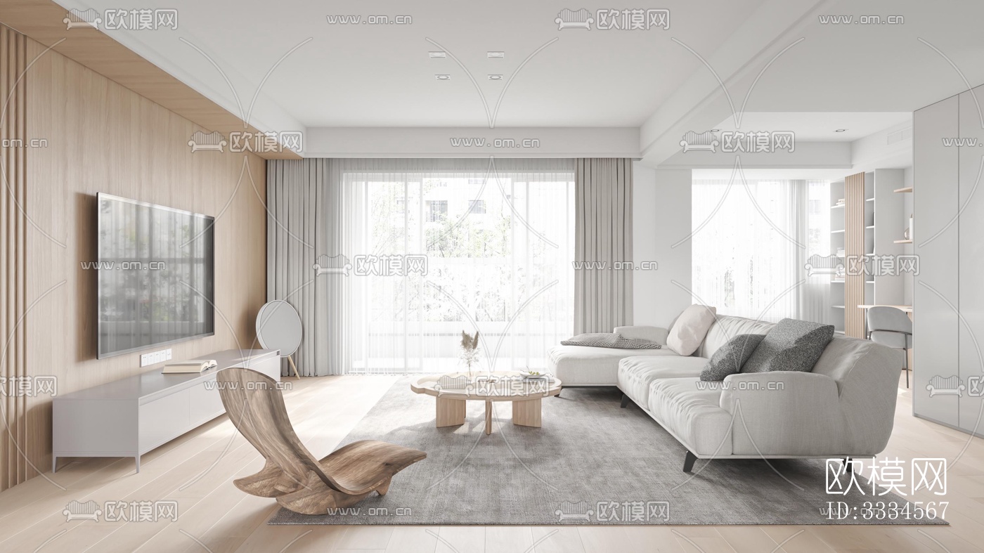 现代客厅效果图下载（渲染图1）