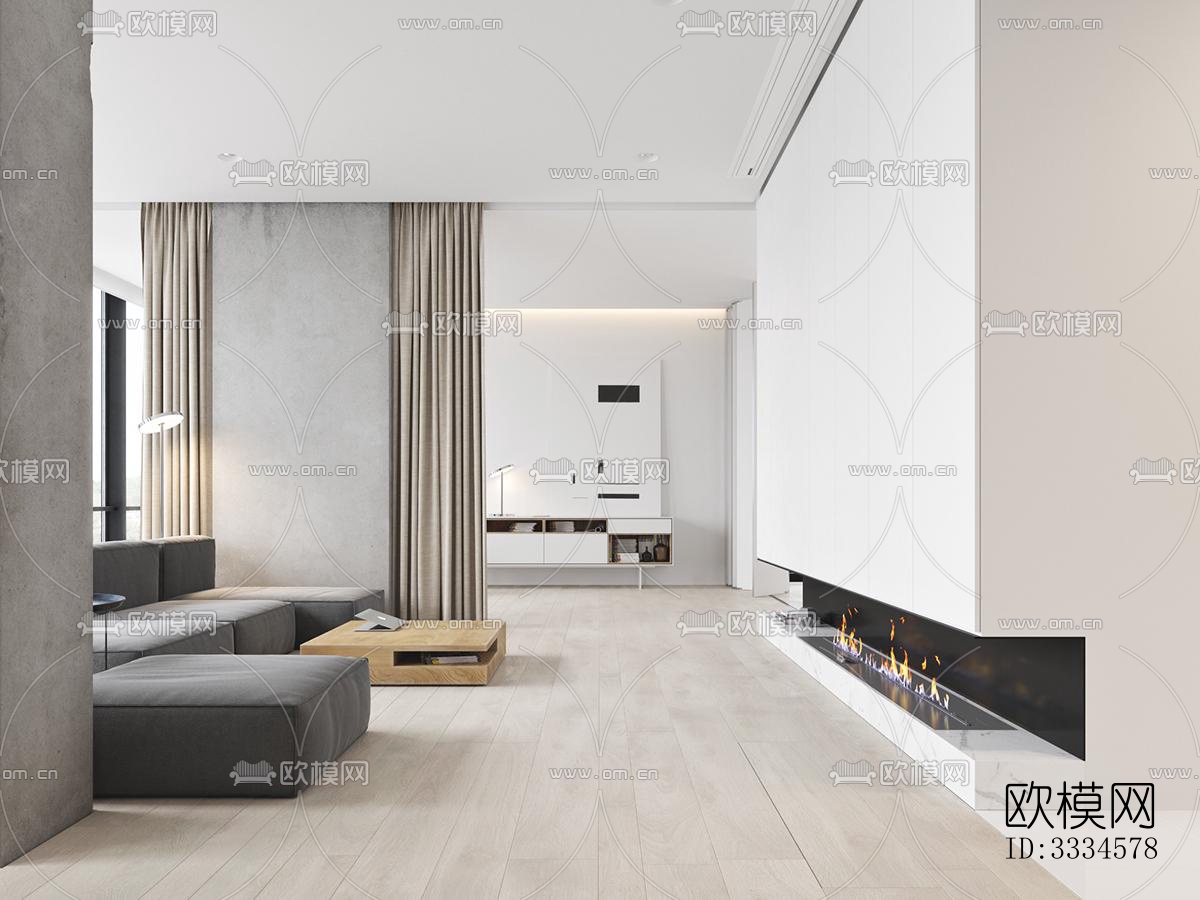 现代客厅效果图下载（渲染图2）