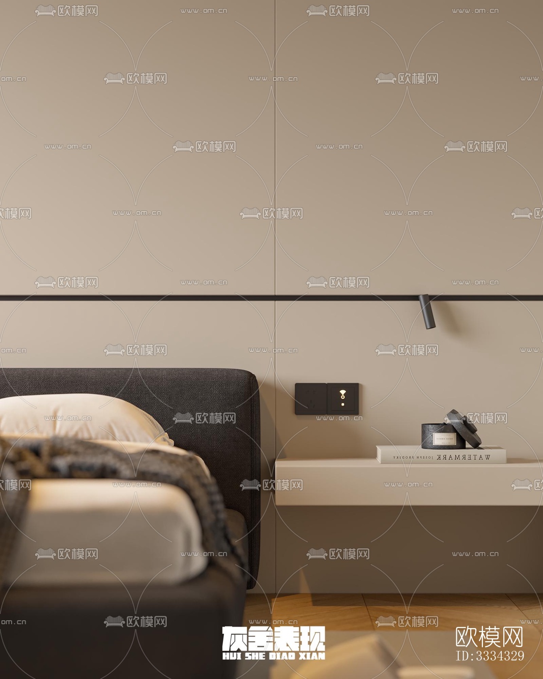 现代卧室效果图下载（渲染图3）